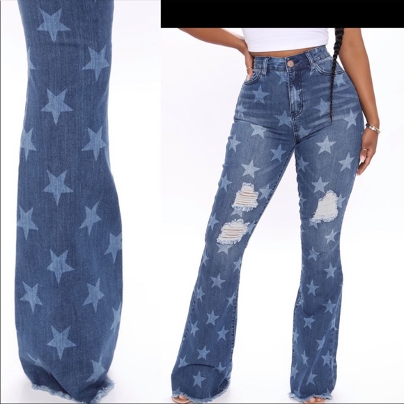 Highwaist Flare Star Jeans🔥Host Pick🔥🔥💋 - Picture 2 of 16